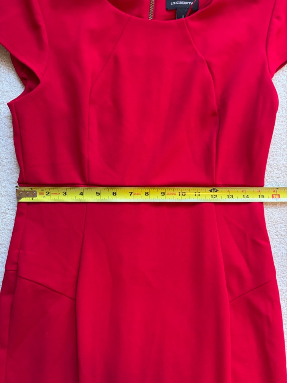 Liz Claiborne Red Cap-Sleeve Sheath Dress - Picture 5 of 6